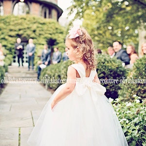 As Seen on The Knot | Tulle Flower Girl Baby Toddler Dresses | Ankle/Floor Length | Flower Girl Ivory White | Weddings | Princess Tulle Tutu