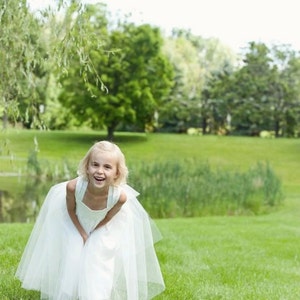 IVORY Flower Girl Dresses, Tulle Tutu Princess Baby Lace White Dress, Toddler Flower Girls Dress, Wedding Dress Baby Tulle Tutu, Flower Girl image 4