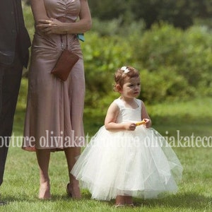 IVORY Flower Girl Dresses, Tulle Tutu Princess Baby Lace White Dress, Toddler Flower Girls Dress, Wedding Dress Baby Tulle Tutu, Flower Girl image 2