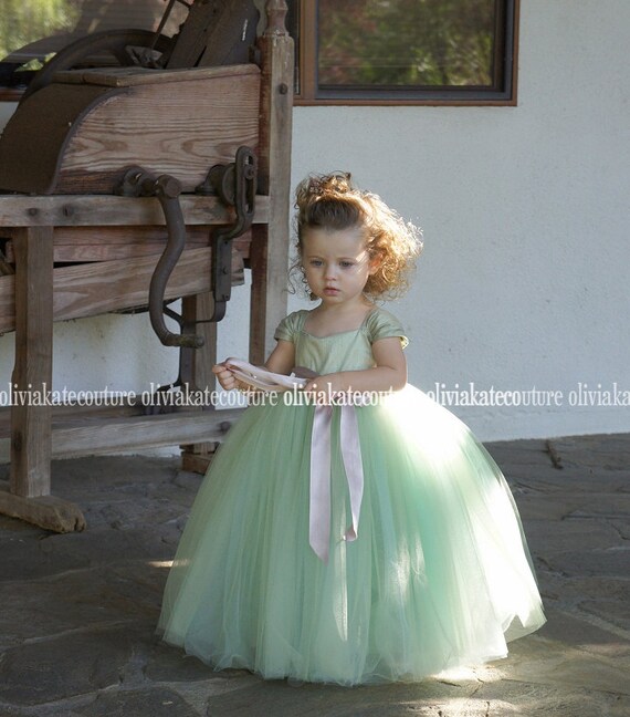 mint flower girl dress