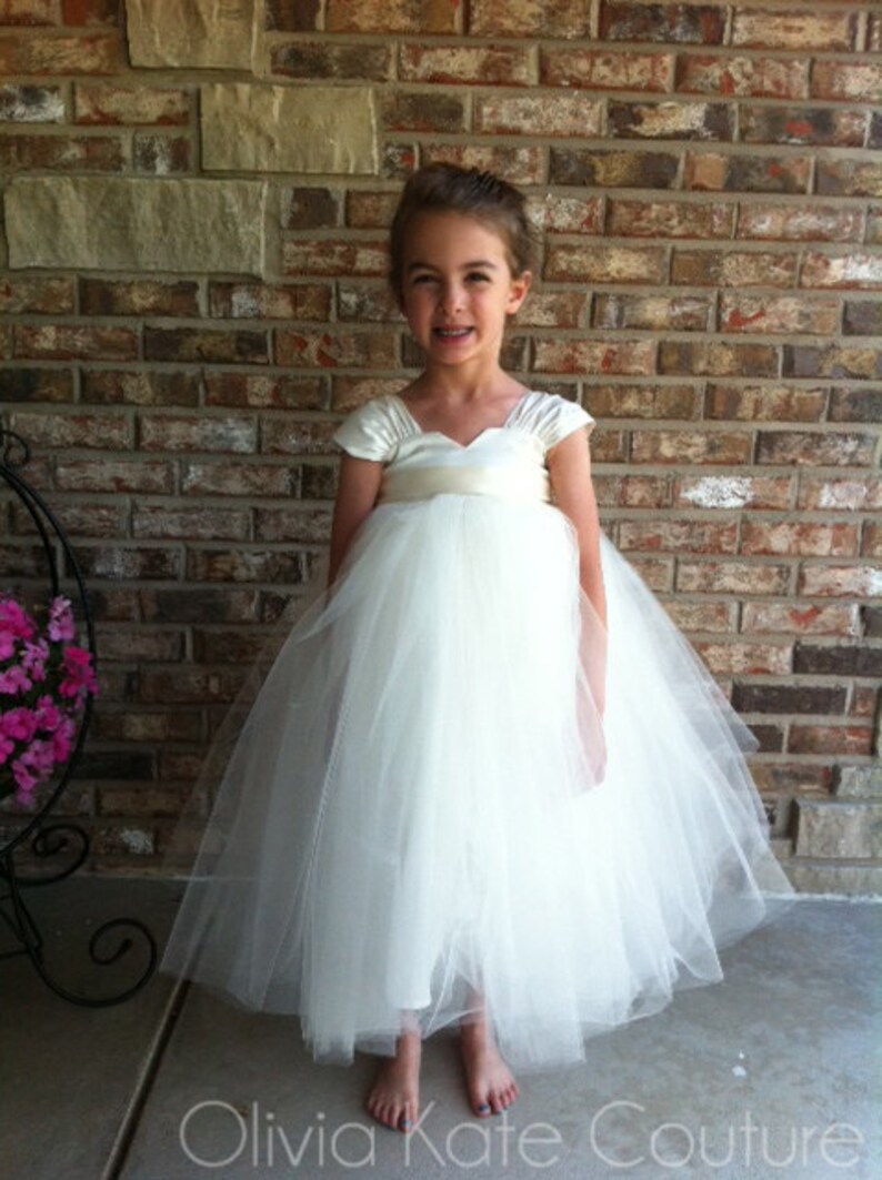Silk Flower Girl Dress Etsy