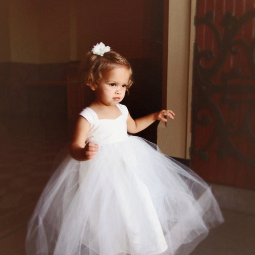 IVORY Flower Girl Dresses Tulle Tutu Princess Baby Lace White Etsy