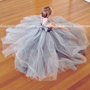 Peach Blush Flower Girl Dress Floor Length image 2