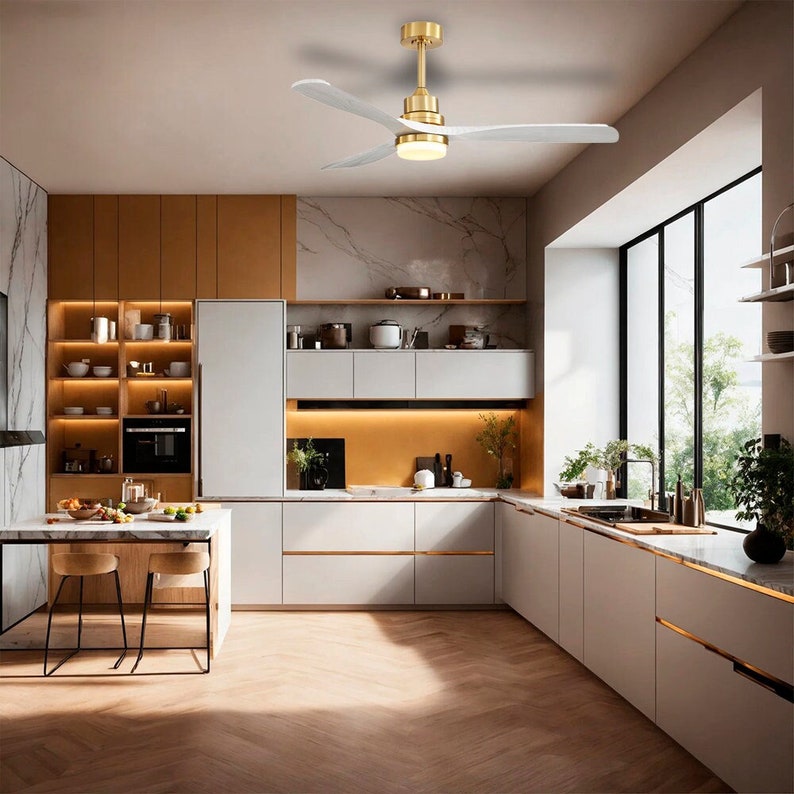 52 Ceiling Fan With Light and Remote Modern Pendant Light Wood ...