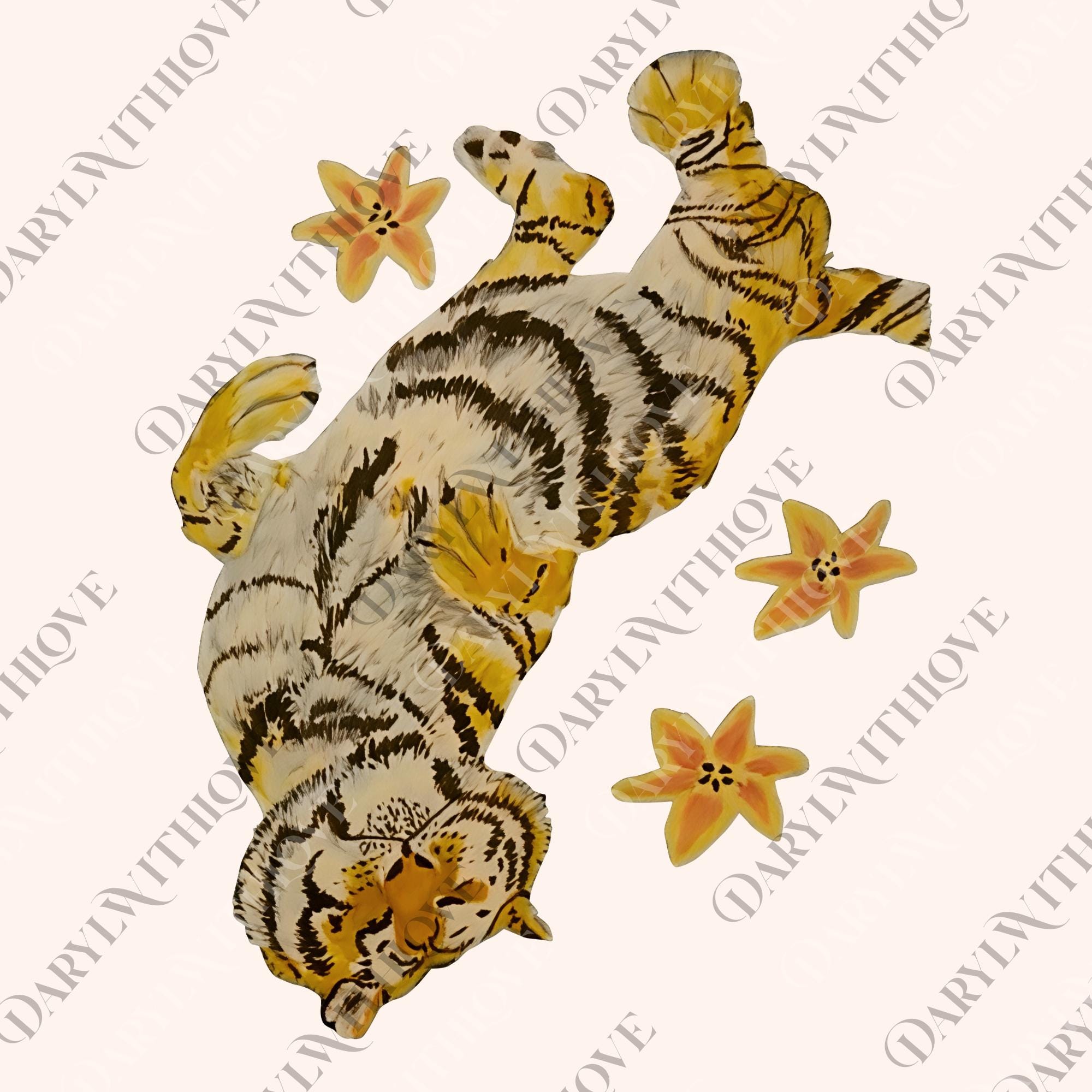 怠け者の虎 png、90年代の虎好きへの動物ギフト、野生の猫のデジタル