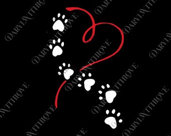 Hondenpoot met hart png, hondenliefhebber cadeau voor vrouwen, pootafdruk png, dierenliefhebber png, hond moeder png, cadeau dierenliefhebber, cadeau kattenliefhebber, cadeau kattenliefhebber