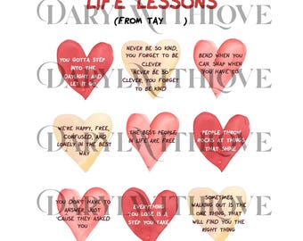 Life Lessons Songtexte png, Valentinstag png, Happy Valentine png, Geschenk für Freundin Crewneck digitale Datei