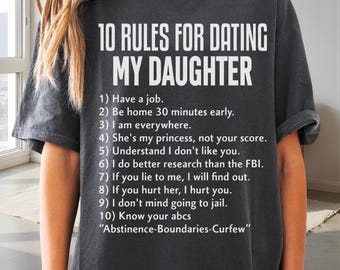 10 Rules For Dating My Daughter PNG, Family Humor Digital Download