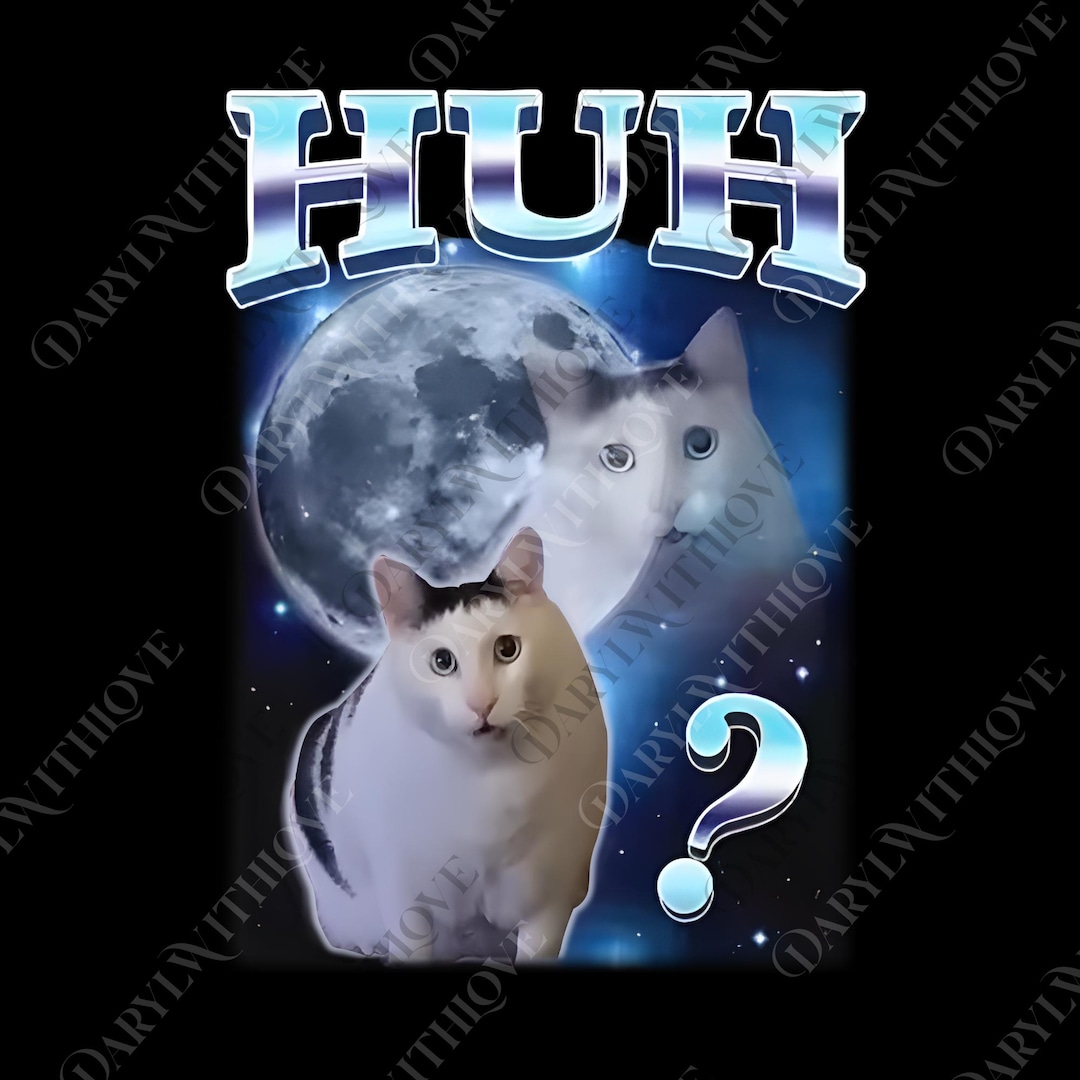 Funny Confused Cat Huh Png, Huh Cat Meme Png, 90s Style Png, Gen Z Joke ...