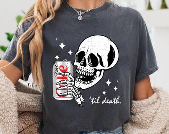 Til Death Skeleton Hand Diet Coke PNG, Gothic Skull Digital Download