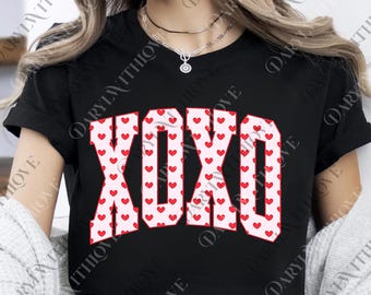 XOXO Valentines Day png, Cute Hearts Digital for Her, Love Short, Romantic Holiday png, Gift for Girlfriend