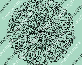 Curse Word Mandala png, Funny Swearing png, Adult Cuss Word Flower png