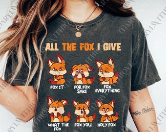 Todo lo que doy es un divertido regalo de cumpleaños para fans de los zorros (PNG), divertido y educativo regalo para amantes de los zorros y sus animales espirituales (archivo digital).