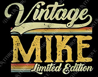 Nombre Mike vintage para hombres, Mike divertido (PNG), Mike divertido (Digital), Mike (PNG), Mike sarcástico (PNG)