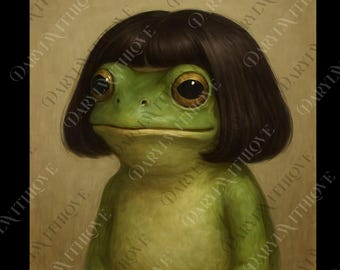 Funny Frog Meme png, Frog Wearing Wig png, Gen Z Joke png, Stupid Brainrot png, Frog Lover Gift, Funny Frog png, Cool Frog png