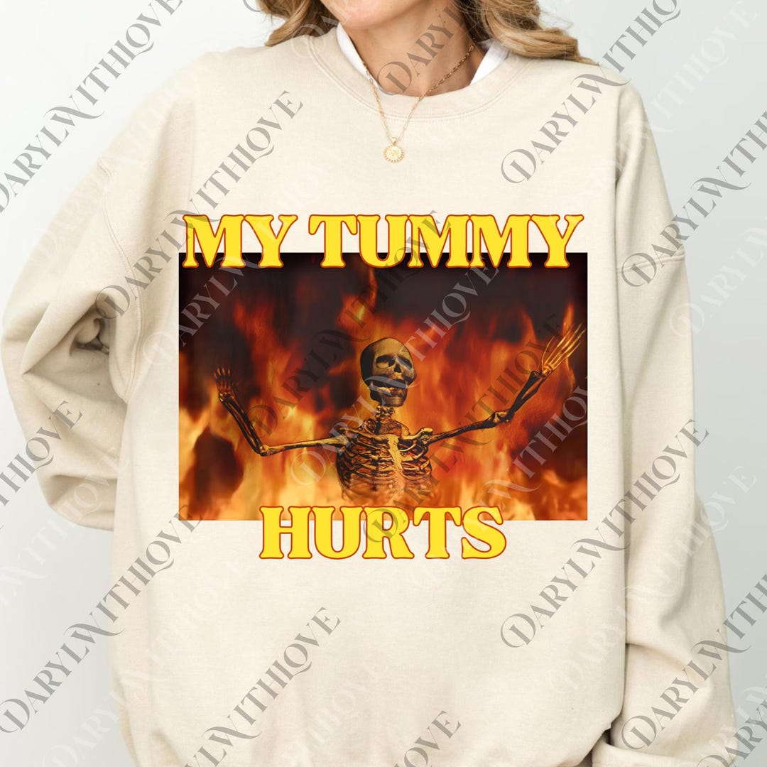 My Tummy Hurts Funny Hard Skeleton Meme Png, Badass Skeleton Digital ...