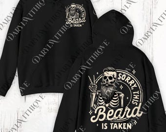 Sorry This Beard Is Taken Vintage Retro Style Funny Bearded Gift png, Cool Beards png, Dad Long Beards Man Mustache png