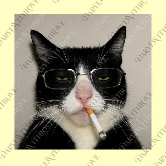 Smoking Cat Meme Png File, Funny Cigarette Cat Png, Gen Z Joke Svg, Stupid  Brainrot Gift, Cat Lover Gift, Funny Kitty Png, Cool Cat Png