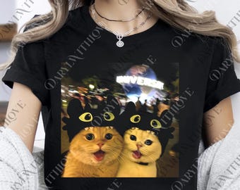 Funny Animal Vintage Graphic png, Cat Toothless Selfie png, Cute Kitten Animal Digital, Meme Cringe Funny png