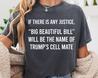 If There Is Any Justice Big Beautiful Bill Will Be The Name Of Trumps Cell Mate PNG, Political Humor Digital Download