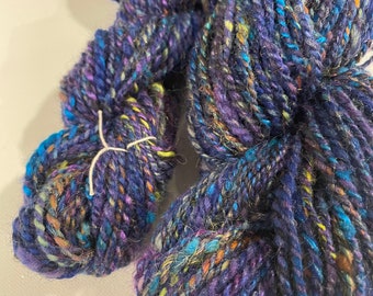 Art yarn 166 yards 2 ply worsted wool blend Bright Galaxy