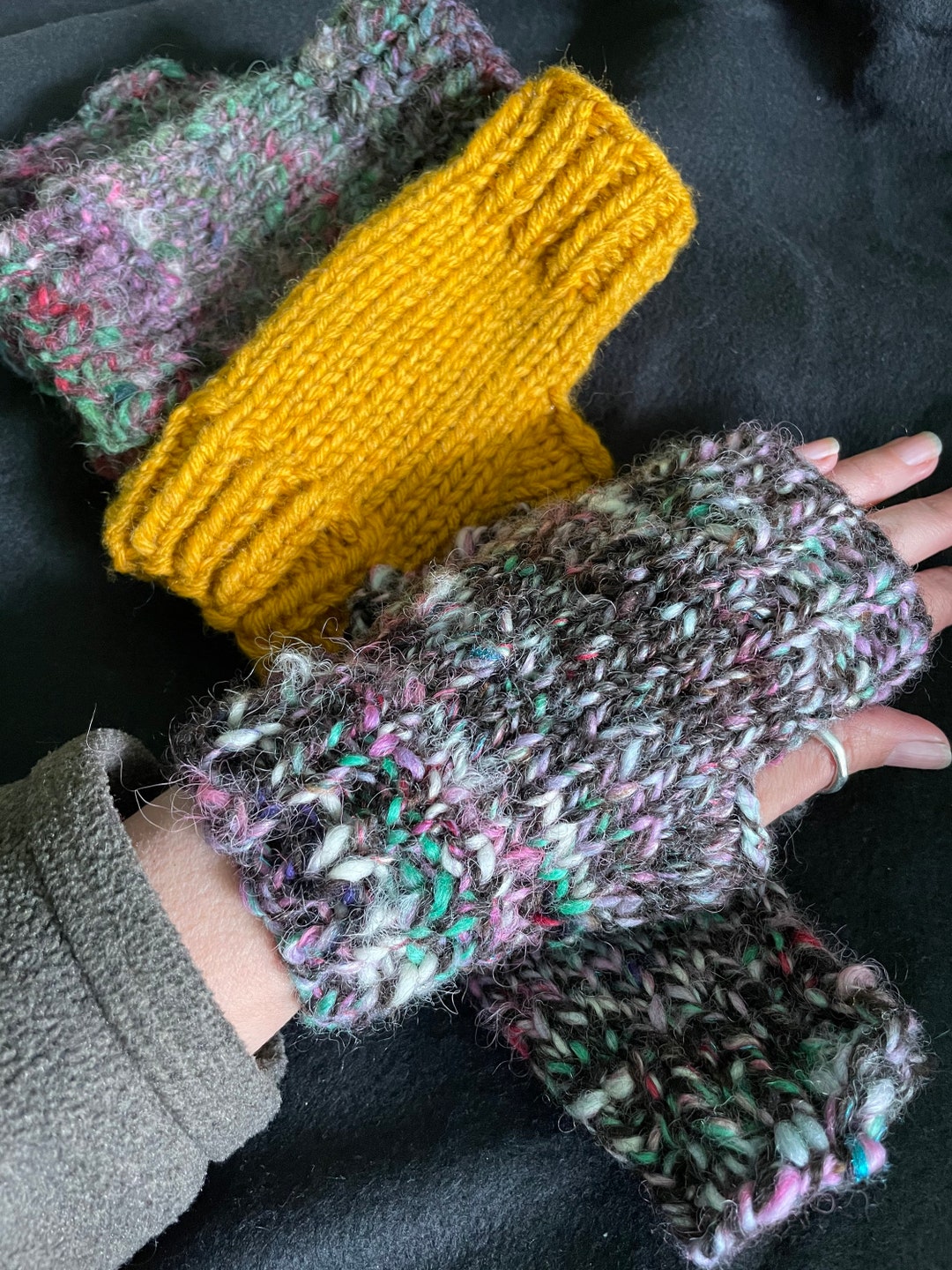 Handspun Yarn Knitting Pattern Fingerless Gloves - Etsy
