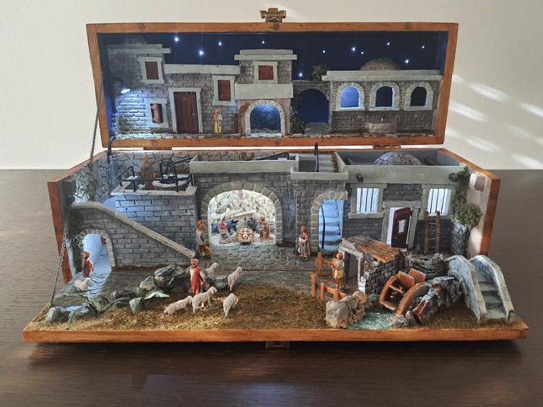 Presepe In Cassetta Di Vino Presepe Artigianale in Cassetta Di Vino Fatto a Mano - Etsy