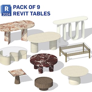 Modern Parametric Table Families | Contemporary Furniture BIM Models (Revit 2024)