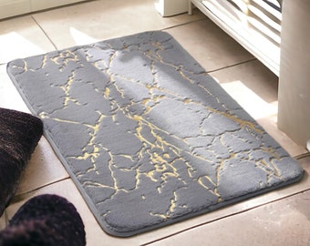 Tapis de bain minimaliste pour salle de bain, Tapis de bain absorbant, Tapis de bain antidérapant, Tapis de salle de bain pour décoration de salle de bain, Accessoires de salle de bain