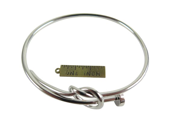 Rhodium Plated Knot Nail Head Bangle Bracelet 1x K409 B Etsy