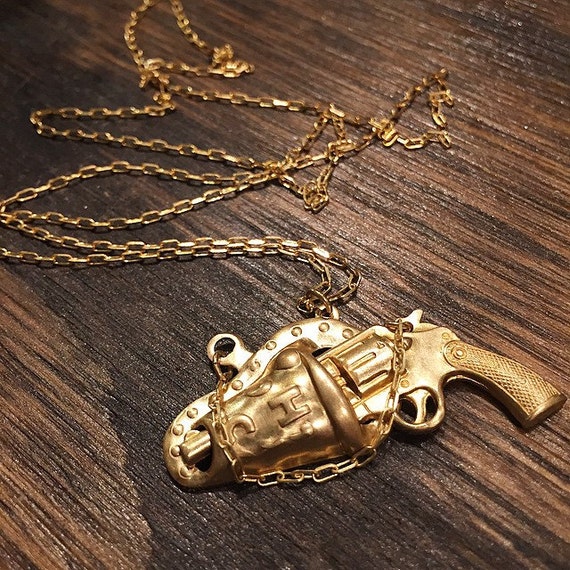 ミディアム ブラス ピストル ガン チャーム (4X) (M622-A) - Etsy 日本