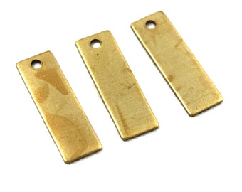 Small Brass Engraving Rectangle Charms (16X) (M714)