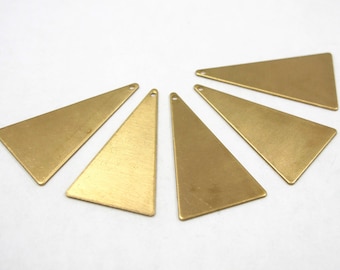 Brass Triangle Drop Engraving Pendants (6x) (M655)