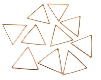 Rose Gold Plated Triangle Shape Wire Charms (8x) (K217-D)