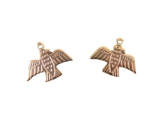 Rose Gold Plated Native American Eagle Charms (6X) (M521-D)