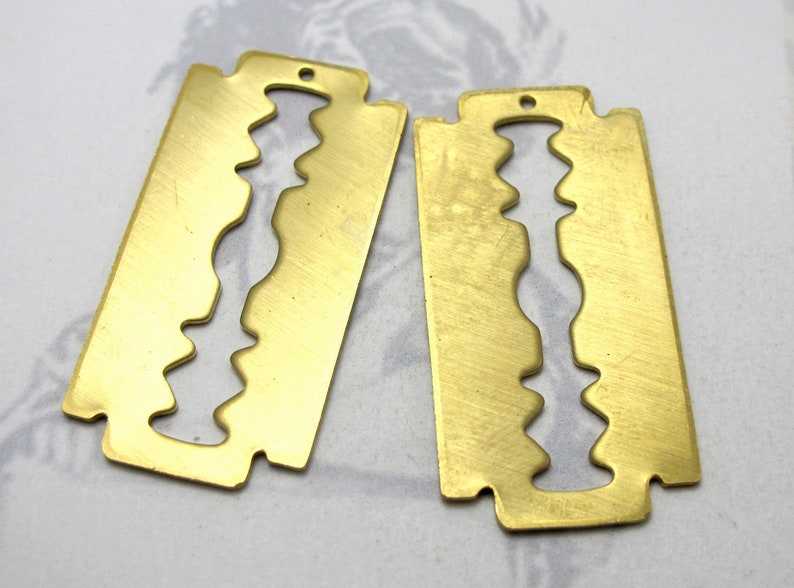 Vintage Style Razor Blade Engraving Pendants Dull Edge 4X - Etsy