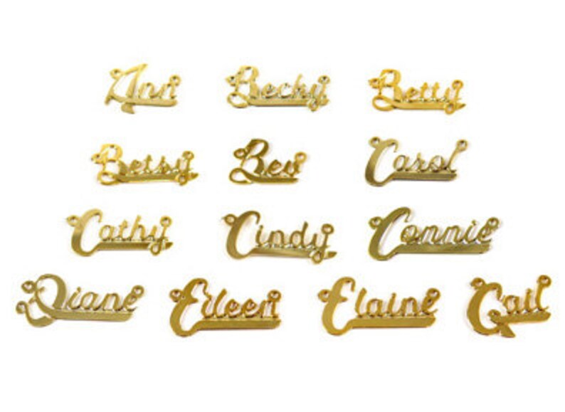 Vintage Gold Plated Name Plate Pendant You Choose 1x Etsy