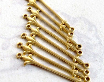 Brass Fleur de lis Connector Charms (8X) (M515-A)