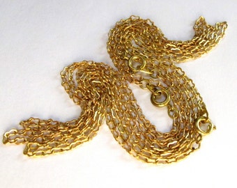 Shiny Brass Peanut Chain Necklaces (4X) (15 inches) (C655)