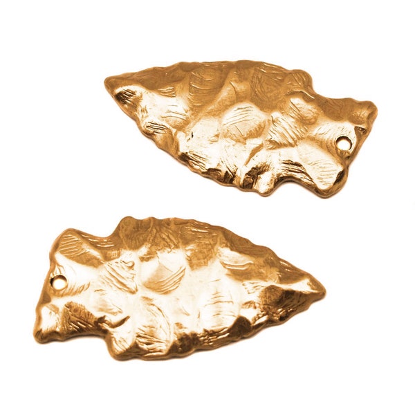 Large Brass Arrowhead Pendants (2X) (M650-A)