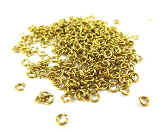 Raw Brass 3mm  Round Jump Rings - 16 grams (approximately 700x) (21 gauge) K850-A