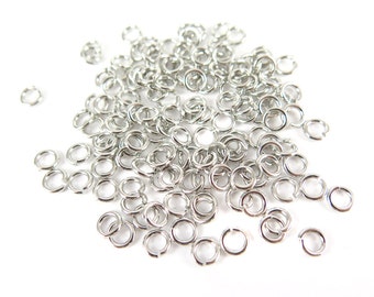 Rhodium Plated 5mm Round Jump Rings - 12 grams (approximately 130x) (19 gauge) K853-B