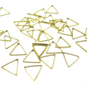 Tiny Raw Brass Triangle Shape Wire Charms 30x K228-A image 2