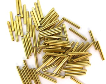 Vintage Brass Tube Beads (72x) (V366-A)