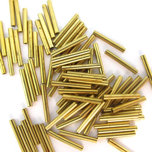 Vintage Brass Tube Beads 72x V366A Etsy