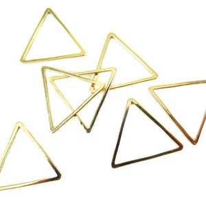 Small Gold Plated Triangle Shape Wire Charms 12x K207-C image 1