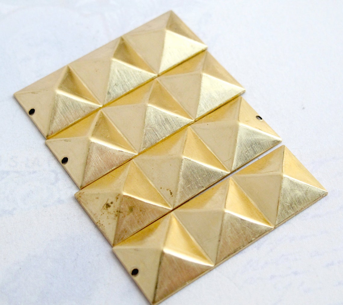 Brass Rectangle Pyramid Pendants 4X M761 - Etsy