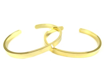 Gold Plated Heavy Duty Engraving Cuff  - (1x) (K420-C)