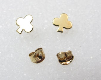 Vintage Gold Plated 3 Leaf Clover Stud Earrings (2 pair) (J554)