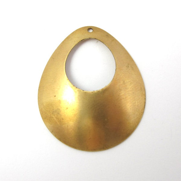 Brass Teardrop Hoop Engraving Pendant (4x) (M639)